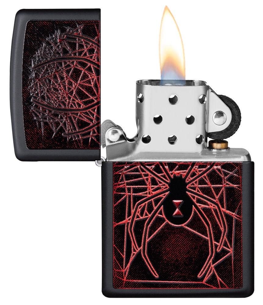 Zippo Spider Texture Print Design Black Matte Pocket Lighter