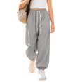 thumbnail image 5 of TIREOW Girls Boys Wide Leg Sweatpants Solid Color Elastic Waist Baggy Sweat Pants Kids Fashion Lightweight Casual Loose Fit Jogger Pants, 5 of 5