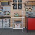 thumbnail image 4 of AmGood 30" Long x 24" Deep Stainless-Steel Work Table with 2 Shelves, Metal Food Prep Station, Commercial & Residential NSF Utility Table, 4 of 9