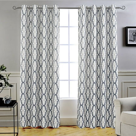 curtains curtain geometric gray grommet blackout driftaway thermal mason window geo x84 trellis pattern insulated pair panel patterns valance panels