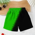 thumbnail image 6 of Boys Athletic Shorts with Pockets 5" Inseam, Green Ombre Color Block Gym Running Shorts for Kids, Adjustable Drawstring Waist,Size 6-7T, 6 of 8