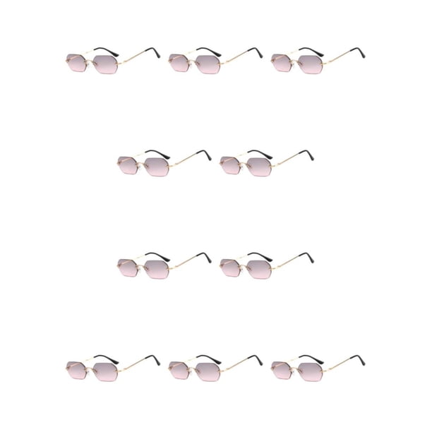 Qarigey Gafas de sol rectangulares de moda con visión clara y protección Gafas de sol rectangulares de estilo punk Oro gris rosa oro gris rosa 10Conjunto