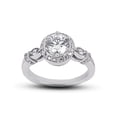 thumbnail image 2 of Art Deco Halo Bridal Set Stackable Engagement Rings 1.9 Ct Diamond 14K White Gold Over, 2 of 2