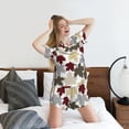 thumbnail image 5 of Sikiie maple leaves Print Womens Pajama Sets Short Sleeve Top With Pants Sleepwear 2 Piece Lounge Set-Small, 5 of 6