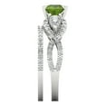 thumbnail image 3 of Clara Pucci 14K White Gold 1.925 Natural Peridot Engraveable Engagement Ring + Wedding Band Set, 3 of 7