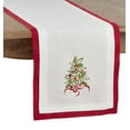 thumbnail image 4 of Fennco Styles Holiday Collection Country Double Layer Embroidered Holly 16 x 72 Inch Table Runner, 4 of 4