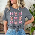 thumbnail image 2 of Mujeres Pantalones Cortos de Manga Corta Impresa Floral Cuello Redondo Superior / Camisa Poliéster, Blusa Casual de Moda para el Uso Diario Del Hogar, 2 of 5