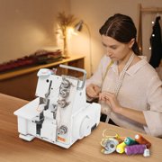 4-Thread Overlock Sewing Machine, 1200SPM High-Speed Home & Industrial Serger with Rolling Foot & Automatic Trimming Knife, Heavy-Duty Cast Iron Body for Denim, Jeans, Heavy Fabrics (110V)