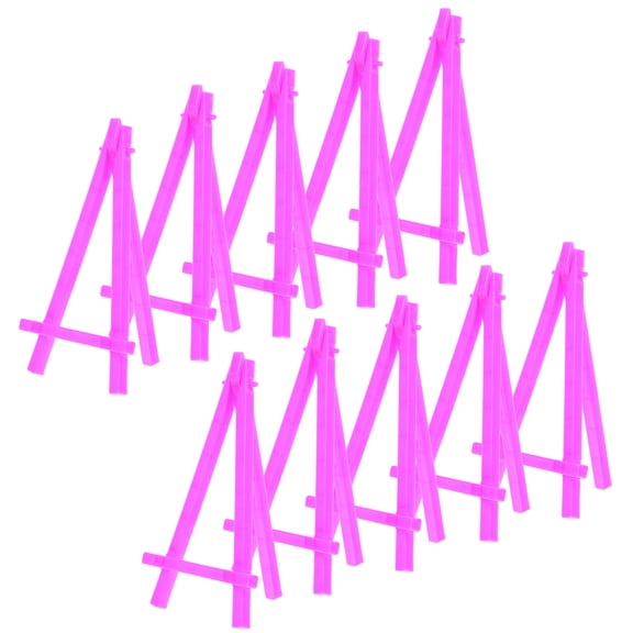 WHAMVOX Rosy Plastic Easel Display Stand for Small Paintings and Photos with Adjustable Inclination 10 Pieces