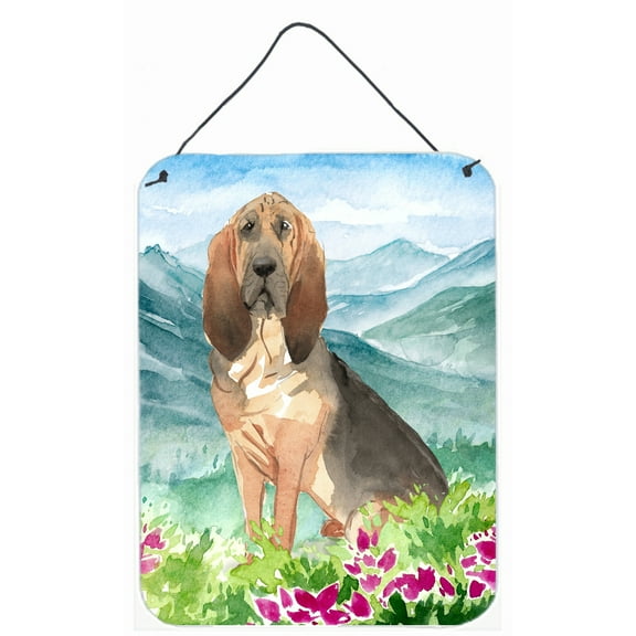 Mountain Flowers Bloodhound Wall or Door Hanging Prints