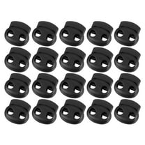 Uxcell 40Pack 5mm Plastic Cord Locks Double Hole Spring Toggle Stopper, Black