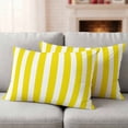 thumbnail image 4 of 2 Pack Outdoor Waterproof Throw Pillow Covers,Minimalist Modern Yellow White Stripe Decorative Patio Pillowcases for Chair Couch Sofa 20x12in, 4 of 9
