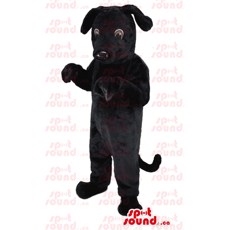 Customised All Black Dog Or Puppy Animal SPOTSOUND Mascot - Dog mascots