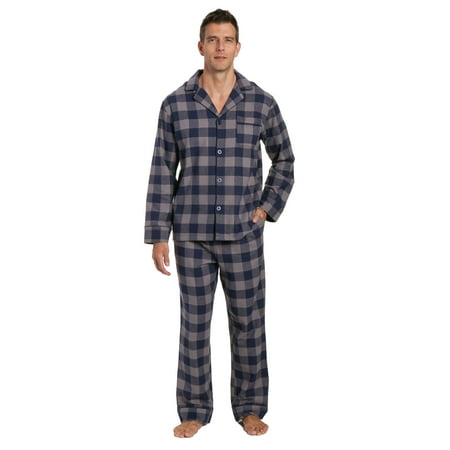 Noble Mount Men's 100% Cotton Flannel Pajama / Sleepwear Set