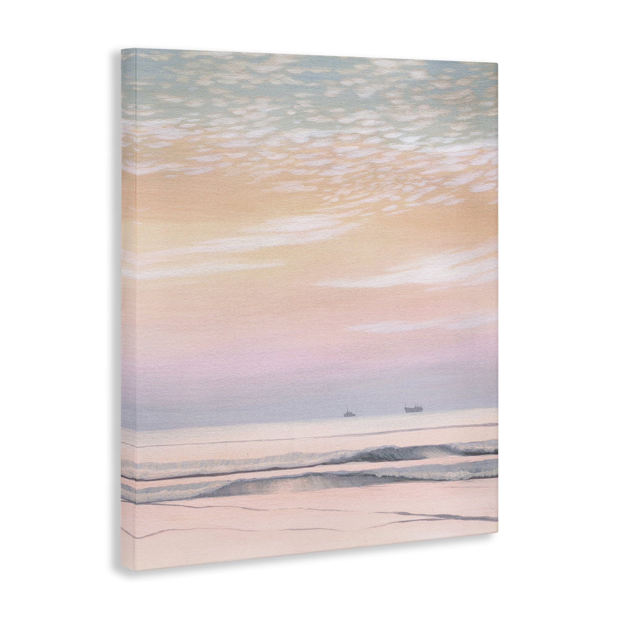 Stupell Industries Distant Ship at Sunrise Nautical & Beach Painting Wrapped Canvas Art Print Wall Art, 16 x 20