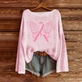 thumbnail image 2 of Birdeem Chandail pour Femmes, Journée de Sensibilisation au Cancer du Sein Imprimé Col Rond Manches Longues Mode Haut, Pulls pour Femmes, Longs Pulls pour Femmes, 2 of 4