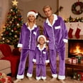thumbnail image 4 of Matching Family Pajamas Fleece Christmas Pjs Long Sleeve Button down Festival Party Sleepwear Top and Pants 2 Piece Set Xmas Pajamas for Family, 4 of 6