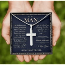 Gift for Him, Men Silver Adult Cross Necklace, Promise Necklace Gift, Valentines Gift for Boyfriend