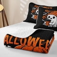 thumbnail image 4 of Erosebridal Cute Halloween Pattern Twin Quilt Set,Ghost Pumpkin Drink Twin Coverlet Set For Girls,2pcs, 4 of 7