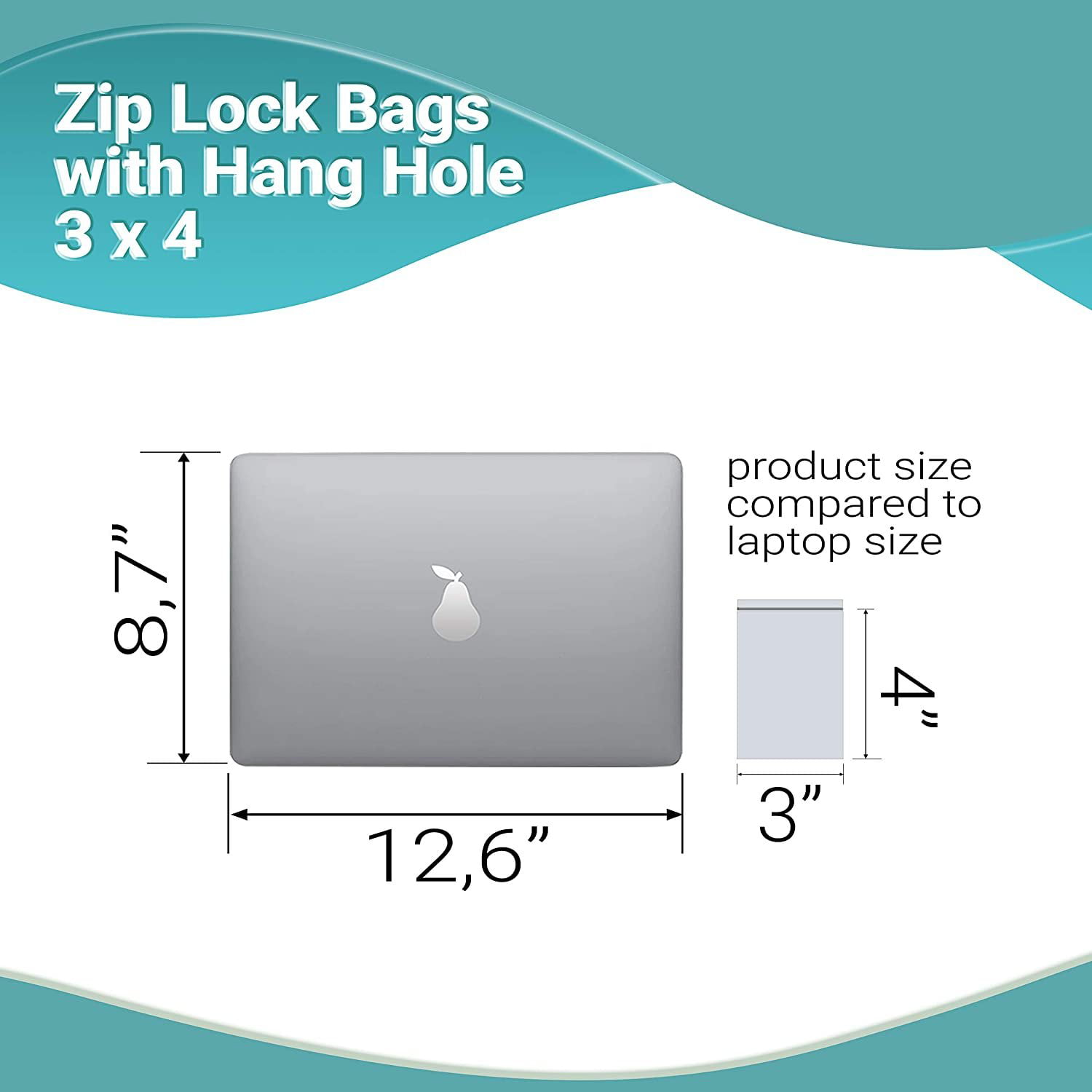 3 x 4 Hang Hole Clearzip® LockingTop Bags 2 Mil