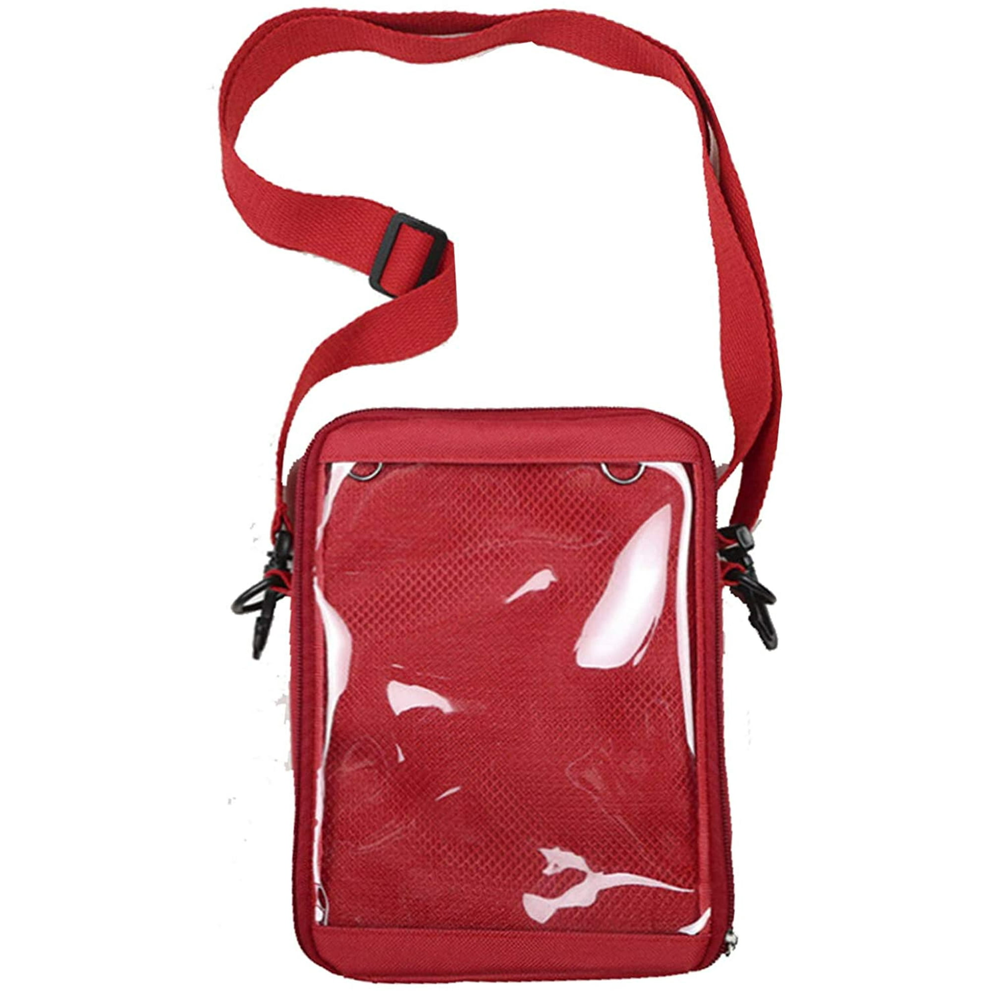 Diannasun Ita Bag Diy Clear Crossbody Bag Shoulder Messenger Bag Purse Anime Satchels Red Red