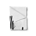 thumbnail image 2 of Hello Soft Flannel Fleece Throw Blanket, Hipster Calligraphic Inscription of a Slogan for Valentine's Day with Grunge Look, Cozy Plush for Indoor and Outdoor Use, 50" x 60", Black White, by Ambesonne, 2 of 5