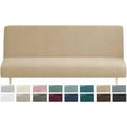 thumbnail image 1 of ASWZXCFGV Velvet Futon Covers Stretch Full Size Futon Mattress Cover Armless Sofa Bed Covers with Elastic Bottom  Machine Washable  Gray, 1 of 7
