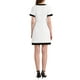 thumbnail image 3 of Vestido de trabajo elegante de mujer INSPIRE CHIC con contraste de color, escote en V, manga corta, corte A, color blanco, 3 of 5