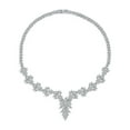 thumbnail image 2 of Bridal Jewelry Set Art Deco Style Vintage Style Marquise Leaf Starburst Cubic Zirconia AAA CZ Choker Collar V Statement Necklace & Chandelier Dangle Earrings for Women Wedding Pageant, 2 of 8