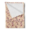 thumbnail image 2 of Floral Soft Flannel Fleece Throw Blanket, Delicate Exotic Oriental Flowers Blooming on Tree Branches Print, Cozy Plush for Indoor and Outdoor Use, 50" x 60", Dark Magenta Pale Peach, by Ambesonne, 2 of 5
