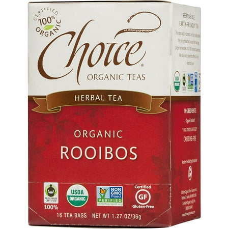 Choice Organic Teas Caffeine Free Herbal Tea, Rooibos, 16 Count