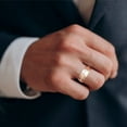 thumbnail image 4 of Men's White Topaz Diamond Channel Ring In Solid 14k Rose Gold, 4 of 6