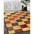 thumbnail image 2 of Ahgly Company Indoor Square Abstract Orange Checkered Area Rugs, 3' Square, 2 of 6