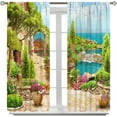 thumbnail image 2 of Italian Landscape Blackout Curtains for Kitchen,Vintage Scandinavian Rustic Rustic Nature Botanical Flower Leaf Beach Window Drapes Print for Bedroom Living Room 42x63in, 2 of 6