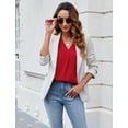 thumbnail image 5 of SOMER Womens Dressy Shirts Ruffle Short Sleeve V Neck Work Blouse Business Casual Summer Cute Tops 2026 Red XL, 5 of 11