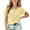 Yellow, variant on Jalioing Girls Cute Tops Ruffle Trim Short Sleeve Round Neck Summer Shirts Big Girls Solid Color Bowtie T Shirt 3-14 Years