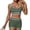 265#Army Green, variant on Women Two Piece Athletic Swimsuits Sporty Bikini Sets Color Block Sporty Crop Top with Boy Shorts Bathing Suits Black M