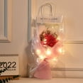 thumbnail image 3 of sunsanly Artificial Flower with Bag Glowing Romantic Mother's Day Gifts Realistic Fake Rose Dried Flower Bouquet Home Supplies, 3 of 7