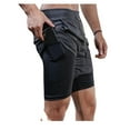 thumbnail image 1 of Men Running Shorts Pants 2 in 1Workout Training Gym Quick Dry Bodybuliding Athletic Short Jogger with Pockets, 1 of 6