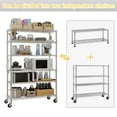 thumbnail image 2 of Ktaxon 6 Tier Wire Shelving with Wheels 2400LBS Capacity,  Heavy Duty Storage Rack for Home Garage, 46"W x 18"D x 82"H Adjustable Shelves, Silver, 2 of 14