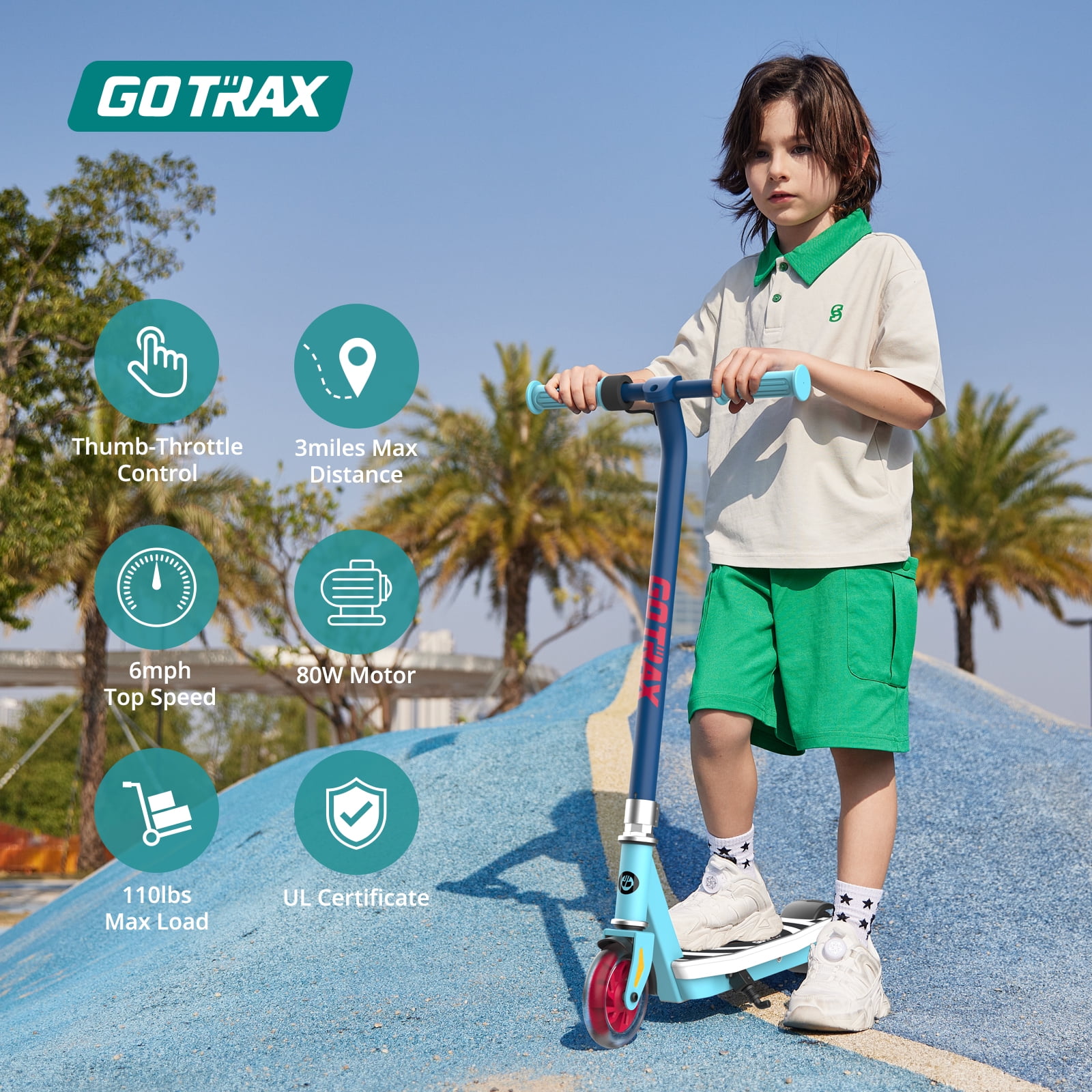 GOTRAX Scout light-up kids’ electric scooter for ages 4–7, 80w motor, 6 mph, colorful led front wheel & deck, lightweight,Gray
