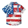 thumbnail image 5 of MKOSPLRT Stars Stripes Kids Shirts Short Sleeve American Flag Shirts Casual Button Down Shirts Trendy Independence Day Party Shirts, 5 of 9