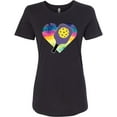 thumbnail image 3 of Inktastic Pickleball Lover Paddle Ball Retro Heart Women's T-Shirt, 3 of 5