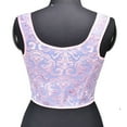 thumbnail image 3 of Xfvqtps Womens Vintage Floral Embroidery Grommet Lace up Tie Front Corset Bustier Shapewear Top Blue, 3 of 8