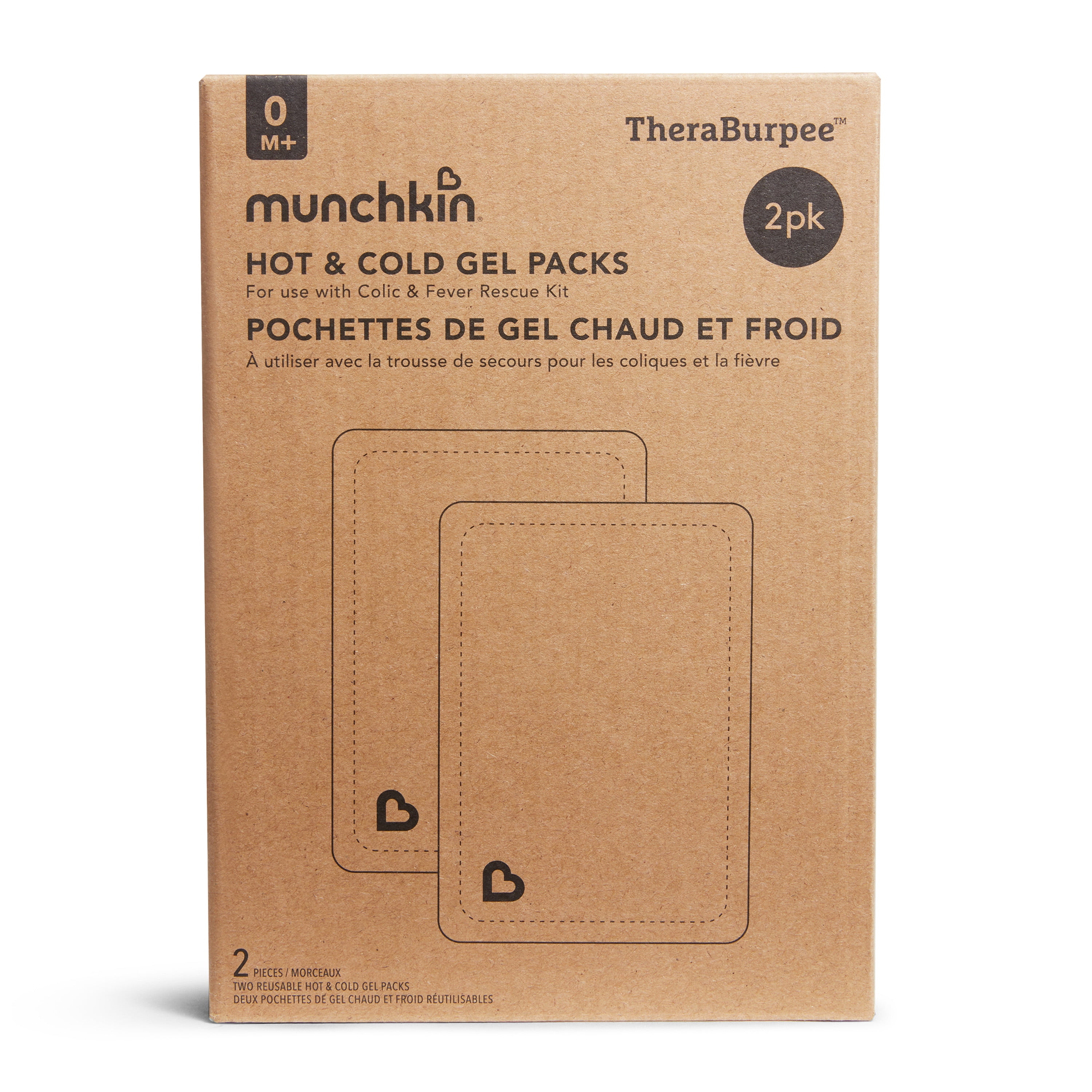 Munchkin® TheraBurpee™ Premium Hot & Cold Gel Packs, Unisex, Gray, 2 Pack