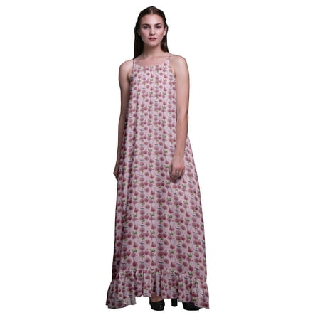 

Bimba Pig Pink2 Floral Bird Butterflies & Chrysanthemum Nightwear For Women Printed Nightgown Spaghetti Strap Maxi Dress Sleepwear Large