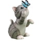 thumbnail image 1 of Bonita estatua de gato de jardín con luz solar, resina realista, artesanía, animal decorativo. Gris, 1 of 9