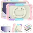 thumbnail image 5 of Case for Samsung Galaxy Tab A11 2025/Tab A9 2023 8.7 inch, 360 Rotating Stand Handle Pencil Holder Shoulder Strap Heavy Duty Shockproof Cover, Rainbow Pink, 5 of 7