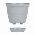 thumbnail image 3 of Mainstays Basic Bell Planter 6in Grey, Classic Design with Attached Tray Durable Weather Resistant Matte Finish, 3 of 4