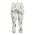 thumbnail image 5 of SCRAWLGOD Christmas Tree Stars Snowflake White Breathable Capri Yoga Leggings with Pockets for Women High Waisted 3/4 Yoga Pants Elastic Cropped Tights for Summer Workout Athletic, M, 5 of 7